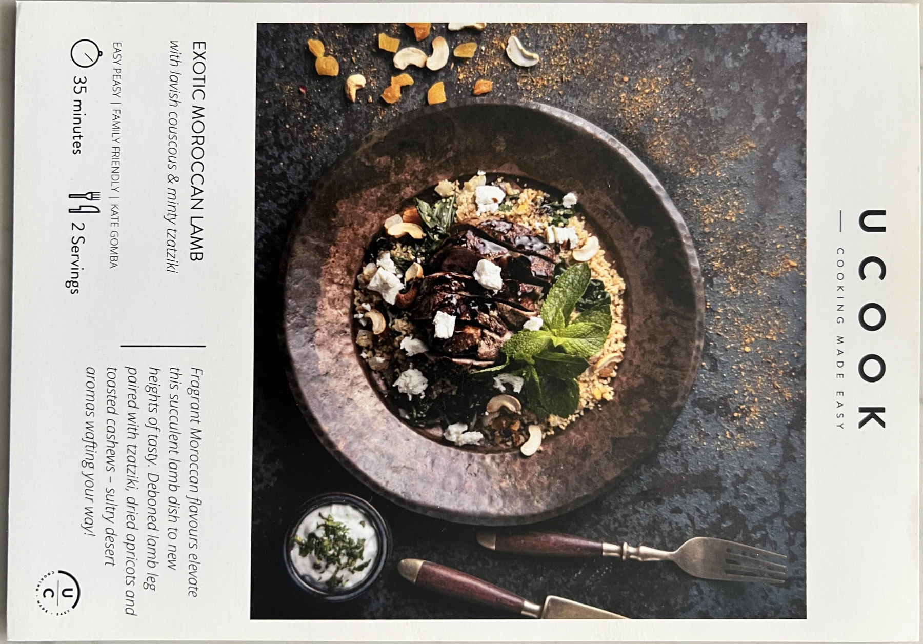 Front of the Exotic Moroccan Lamb card