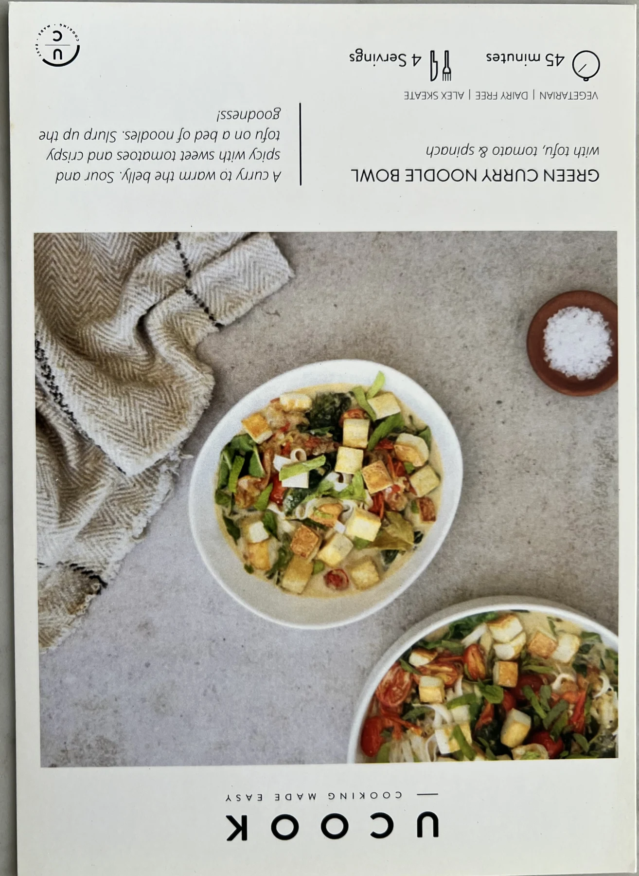 Front of the Green Curry Noodle Bowl card