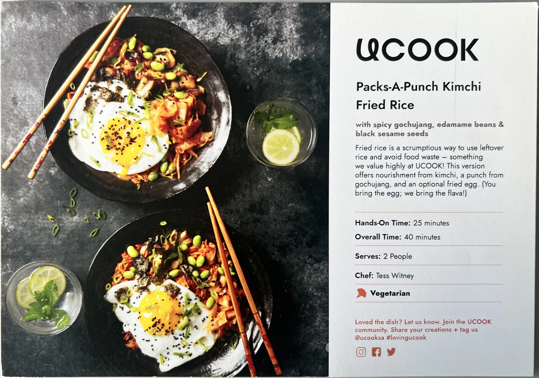 Front of the Packs-A-Punch Kimchi Fried Rice card