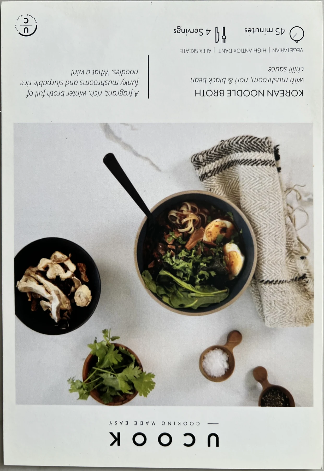 Front of the Korean Noodle Broth card