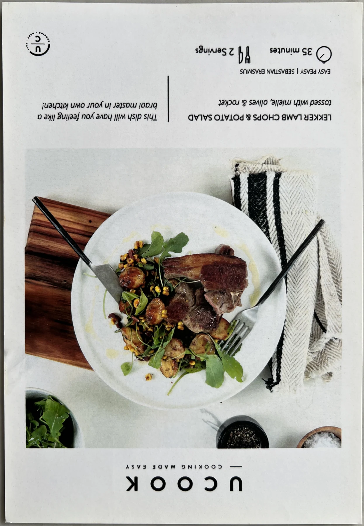 Front of the Lekker Lamb Chops & Potato Salad card