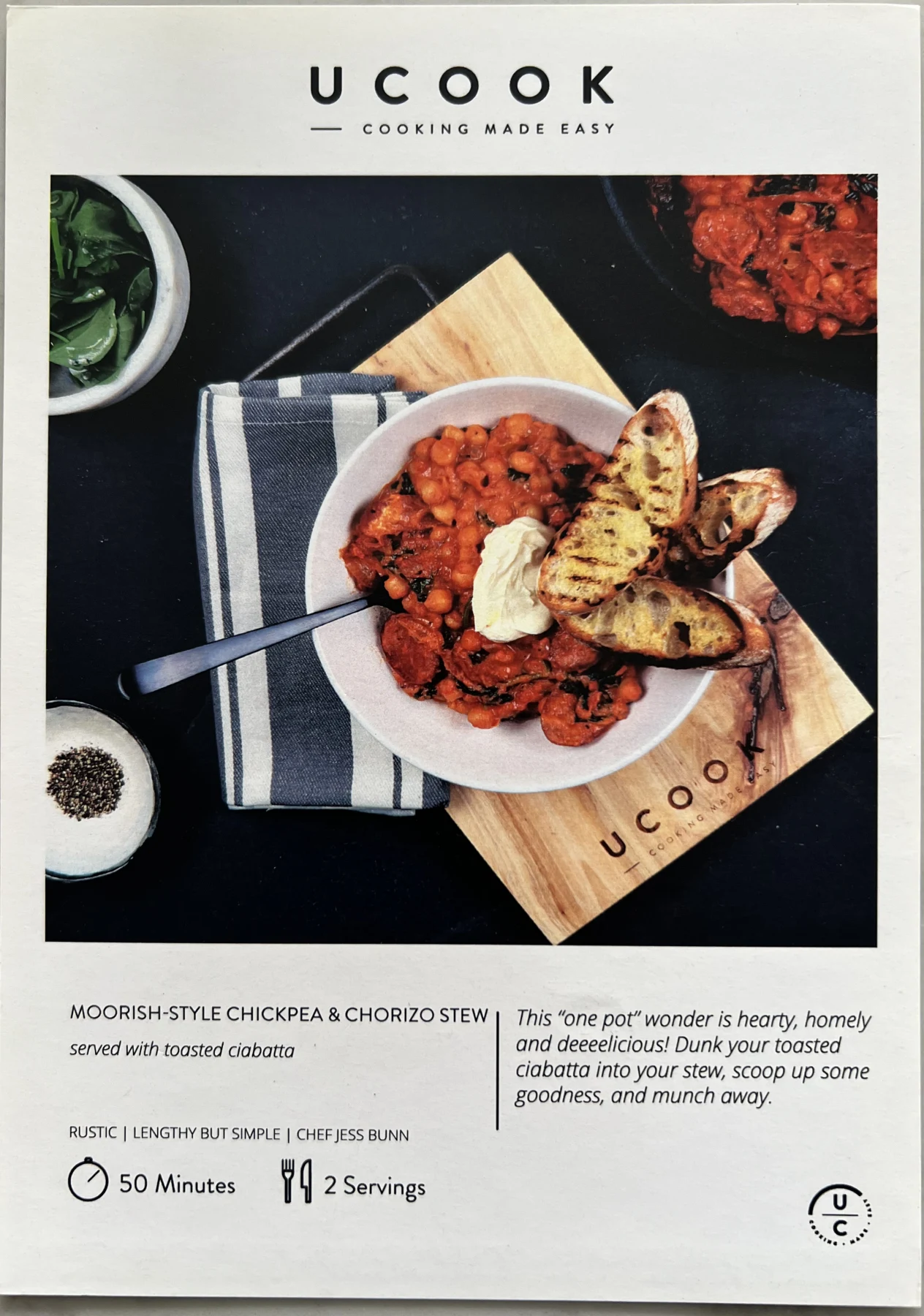 Front of the Moorish-Style Chickpea & Chorizo Stew card