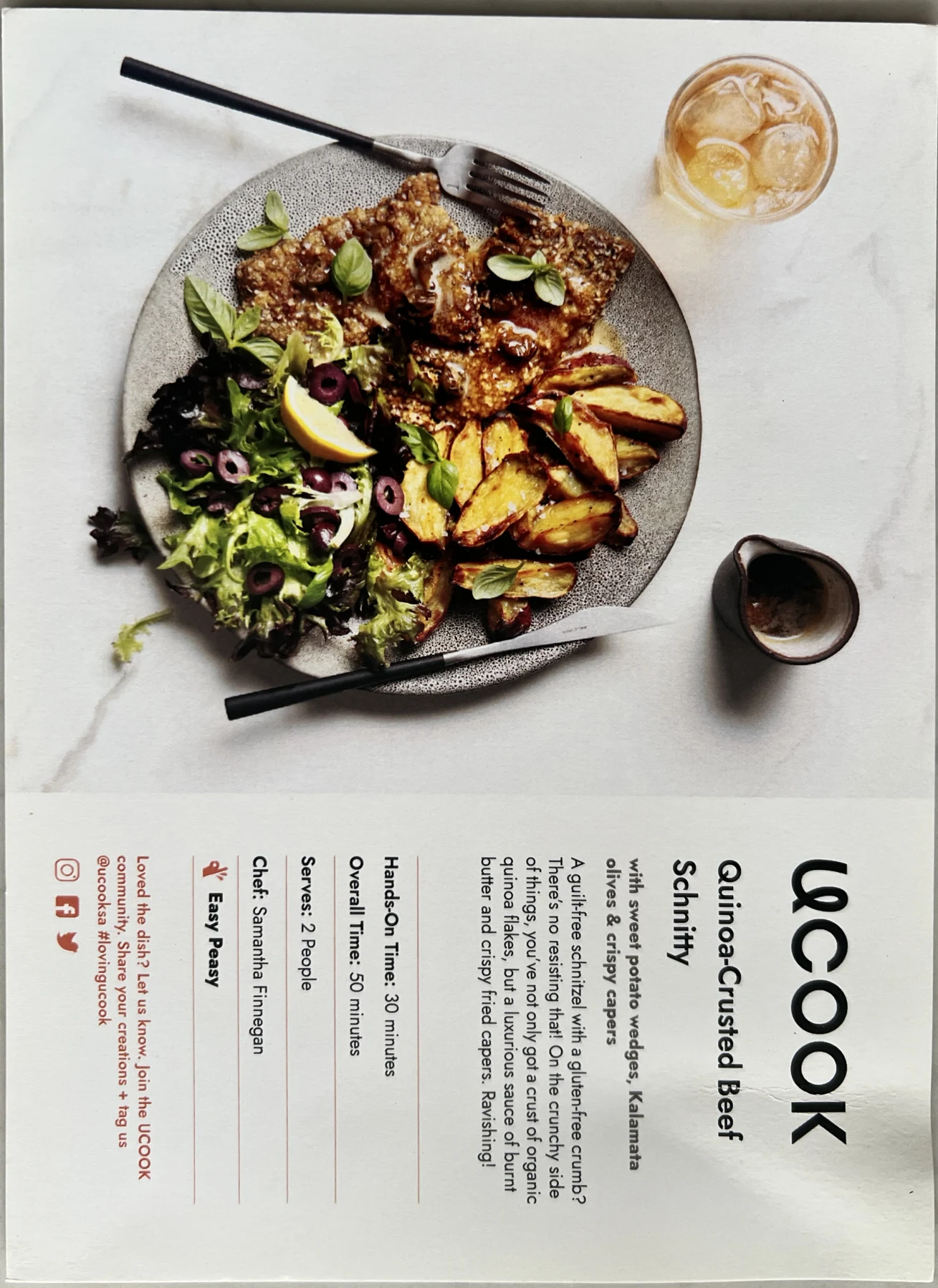 Front of the Quinoa-Crusted Beef Schnitty card