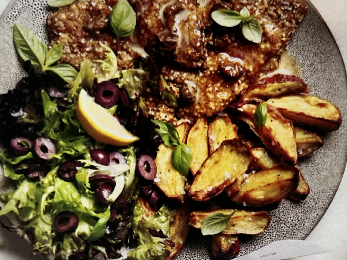 Quinoa-Crusted Beef Schnitty