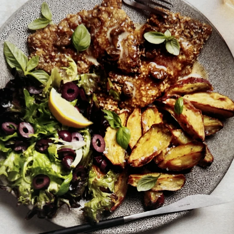 Quinoa-Crusted Beef Schnitty
