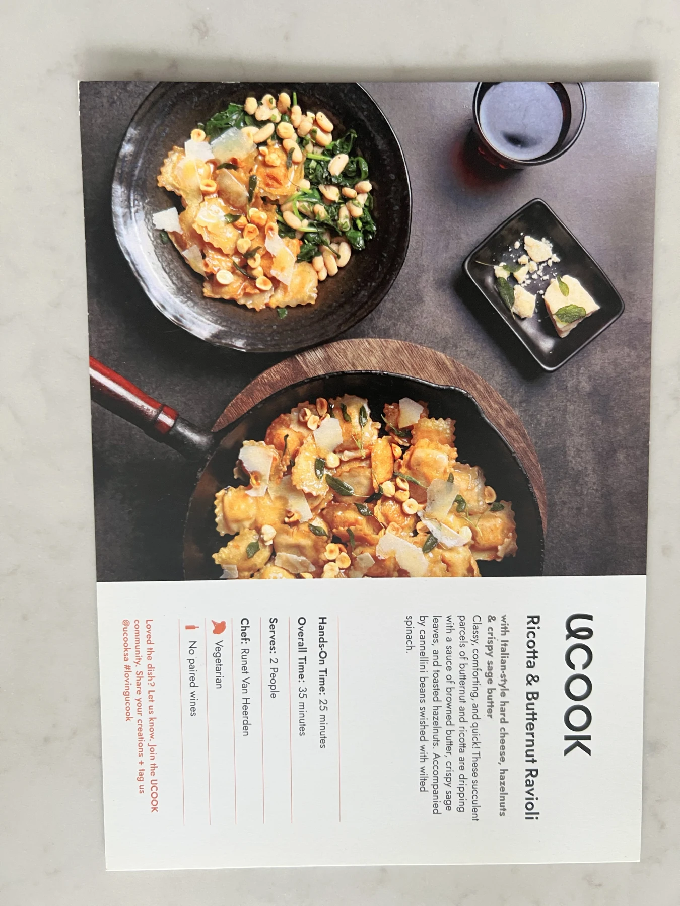 Front of the Ricotta & Butternut Ravioli card