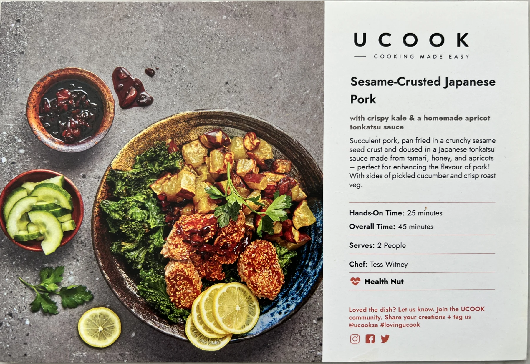 Front of the Sesame-Crusted Japanese Pork card