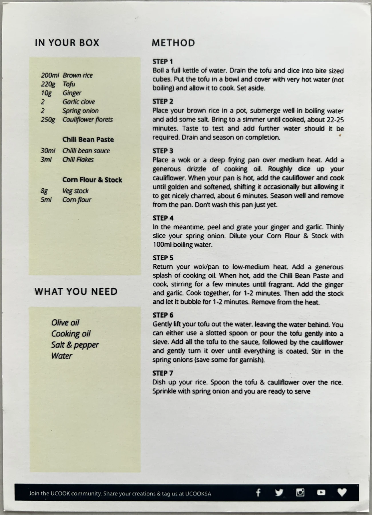 Back of the Sichuan Mapo Tofu card