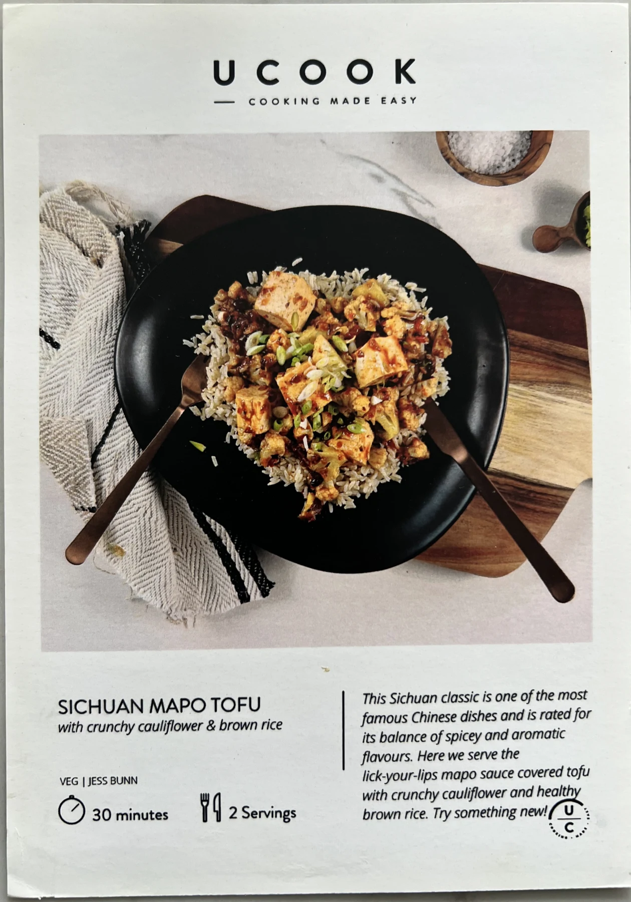 Front of the Sichuan Mapo Tofu card