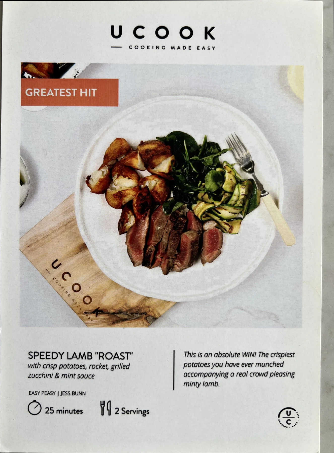 Front of the Speedy Lamb "Roast" card