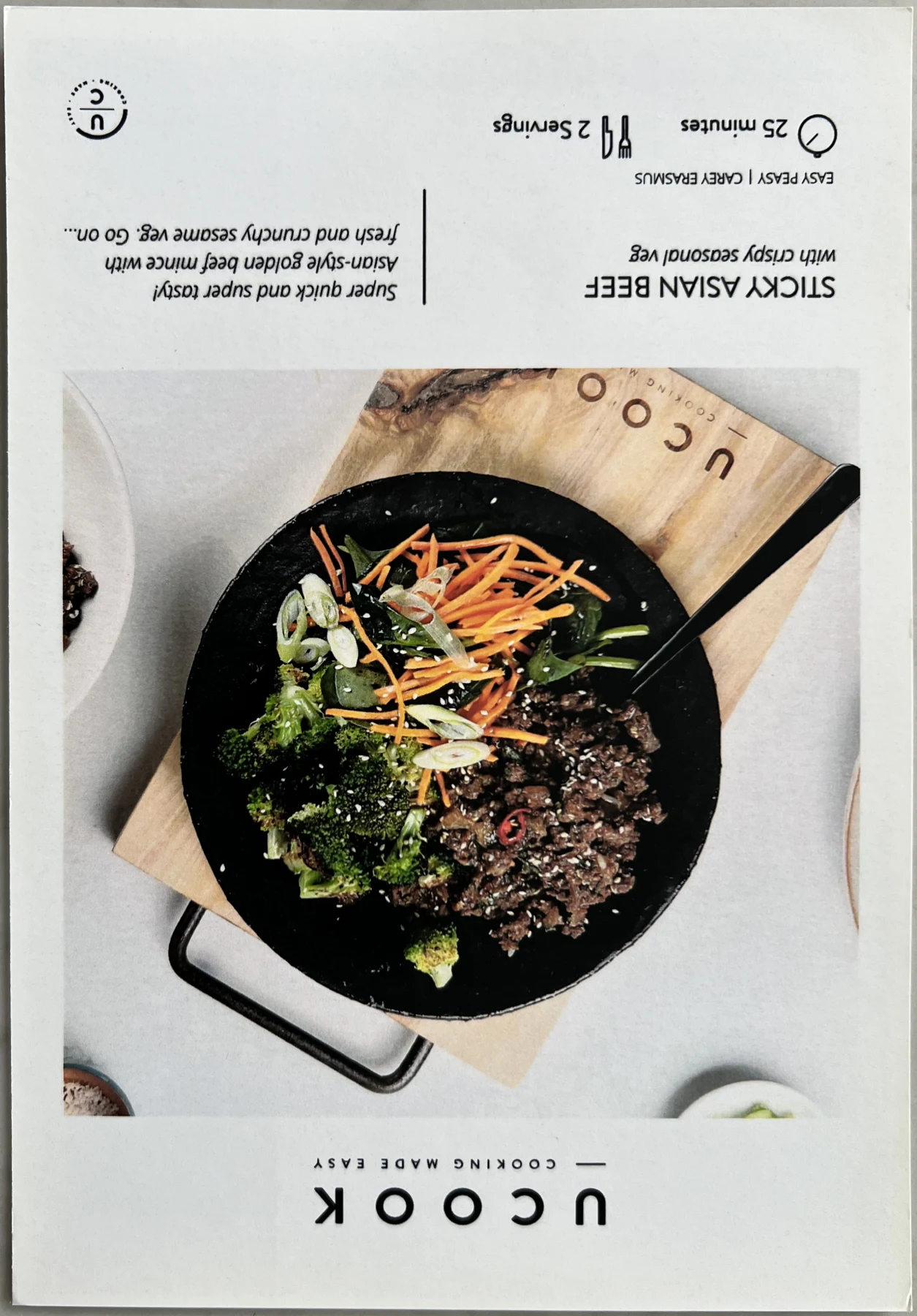 Front of the Sticky Asian Beef card