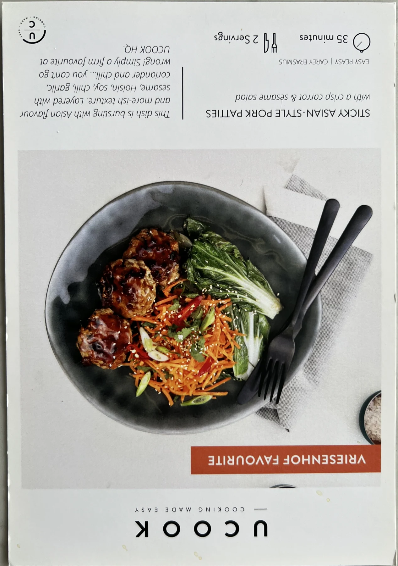 Front of the Sticky Asian-Style Pork Patties card